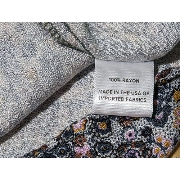 Roan‎ + Ryan 3/4" balloon sleeve V neck floral print pull over blouse size S - Picture 11 of 12